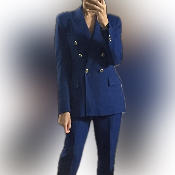 NWT Zara Tailored Double Breasted Blazer Royal Blue size XS - 0/2108/555/420/01 - Picture 3 of 3